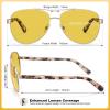 imageCARFIA Pilot Night Driving Glasses for Women Men Trendy Night Vision Goggles Reduce Glare Enhance Clarity for Safety CA3216Rose Gold Frame  Light Pink Tortoise Temple