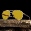 imageCARFIA Pilot Night Driving Glasses for Women Men Trendy Night Vision Goggles Reduce Glare Enhance Clarity for Safety CA3216Shiny Gold Frame  Brown Tortoise Temple
