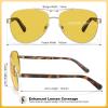 imageCARFIA Pilot Night Driving Glasses for Women Men Trendy Night Vision Goggles Reduce Glare Enhance Clarity for Safety CA3216Shiny Gold Frame  Brown Tortoise Temple