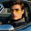 imageCARFIA Pilot Night Driving Glasses for Women Men Trendy Night Vision Goggles Reduce Glare Enhance Clarity for Safety CA3216Shiny Gold Frame  Exquisite Tortoise Temple