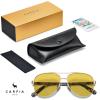 imageCARFIA Pilot Night Driving Glasses for Women Men Trendy Night Vision Goggles Reduce Glare Enhance Clarity for Safety CA3216Shiny Gold Frame  Exquisite Tortoise Temple