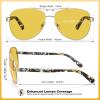 imageCARFIA Pilot Night Driving Glasses for Women Men Trendy Night Vision Goggles Reduce Glare Enhance Clarity for Safety CA3216Shiny Gold Frame  Exquisite Tortoise Temple