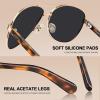 imageCARFIA Pilot Polarized Sunglasses for Men UV400 Protection Acetate Tortoise Arms CA3216Grey Lens Acetate Tortoise Arm