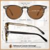 imageCARFIA Retro Acetate Polarized Sunglasses for Men UV Protection Vintage Round Frame Eyewear with Gold Filigree CA5506D Green Demi Frame  Brown Lens