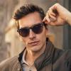 imageCARFIA Retro Acetate Polarized Sunglasses for Men UV Protection Vintage Round Frame Eyewear with Gold Filigree CA5506D Green Demi Frame  Brown Lens