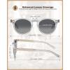 imageCARFIA Retro Acetate Polarized Sunglasses for Men UV Protection Vintage Round Frame Eyewear with Gold Filigree CA5506F Clear Light Gray Frame  Gray Gradient Lens