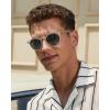 imageCARFIA Retro Acetate Polarized Sunglasses for Men UV Protection Vintage Round Frame Eyewear with Gold Filigree CA5506F Clear Light Gray Frame  Gray Gradient Lens