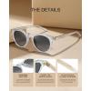 imageCARFIA Retro Acetate Polarized Sunglasses for Men UV Protection Vintage Round Frame Eyewear with Gold Filigree CA5506F Clear Light Gray Frame  Gray Gradient Lens