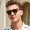 imageCARFIA Retro Acetate Polarized Sunglasses for Men UV400 Protection Driving Outdoor AntiGlare Sun Glasses CA5354WSB Striped Tea Frame  Green Lenses