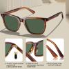 imageCARFIA Retro Acetate Polarized Sunglasses for Men UV400 Protection Driving Outdoor AntiGlare Sun Glasses CA5354WSB Striped Tea Frame  Green Lenses