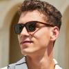 imageCARFIA Retro Acetate Polarized Sunglasses for Men UV400 Protection Driving Outdoor AntiGlare Sun Glasses CA5354WSB Striped Tea Frame  Green Lenses