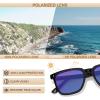 imageCARFIA Retro Acetate Polarized Sunglasses for Men UV400 Protection Driving Outdoor AntiGlare Sun Glasses CA5354WSD Matte Black Frame Blue Lenses