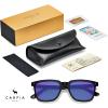 imageCARFIA Retro Acetate Polarized Sunglasses for Men UV400 Protection Driving Outdoor AntiGlare Sun Glasses CA5354WSD Matte Black Frame Blue Lenses