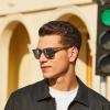 imageCARFIA Retro Acetate Polarized Sunglasses for Men UV400 Protection Driving Outdoor AntiGlare Sun Glasses CA5354WSE Matte Clear Gray Frame  Silver Mirrored Lenses
