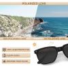 imageCARFIA Retro Acetate Polarized Sunglasses for Men UV400 Protection Driving Outdoor AntiGlare Sun Glasses CA5354WSF Matte Black Frame  Grey Lenses