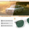 imageCARFIA Retro Acetate Polarized Sunglasses for Men UV400 Protection Driving Outdoor AntiGlare Sun Glasses CA5354WSH Transparent Frame  Green Lenses