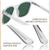 imageCARFIA Retro Acetate Polarized Sunglasses for Men UV400 Protection Driving Outdoor AntiGlare Sun Glasses CA5354WSH Transparent Frame  Green Lenses