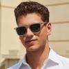 imageCARFIA Retro Acetate Polarized Sunglasses for Men UV400 Protection Driving Outdoor AntiGlare Sun Glasses CA5354WSK Transparent Frame  Grey Lenses