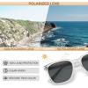 imageCARFIA Retro Acetate Polarized Sunglasses for Men UV400 Protection Driving Outdoor AntiGlare Sun Glasses CA5354WSK Transparent Frame  Grey Lenses