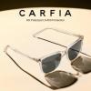 imageCARFIA Retro Acetate Polarized Sunglasses for Men UV400 Protection Driving Outdoor AntiGlare Sun Glasses CA5354WSK Transparent Frame  Grey Lenses