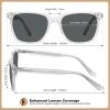 imageCARFIA Retro Acetate Polarized Sunglasses for Men UV400 Protection Driving Outdoor AntiGlare Sun Glasses CA5354WSK Transparent Frame  Grey Lenses