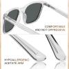 imageCARFIA Retro Acetate Polarized Sunglasses for Men UV400 Protection Driving Outdoor AntiGlare Sun Glasses CA5354WSK Transparent Frame  Grey Lenses
