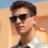 imageCARFIA Retro Acetate Polarized Sunglasses for Men UV400 Protection Driving Outdoor AntiGlare Sun Glasses CA5354WSL Dark Blue and Orange Frame  Grey Lenses