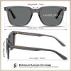 imageCARFIA Retro Acetate Polarized Sunglasses for Men UV400 Protection Driving Outdoor AntiGlare Sun Glasses CA5354WSO Transparent Grey Frame  Grey Lenses