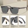 imageCARFIA Retro Acetate Polarized Sunglasses for Men UV400 Protection Driving Outdoor AntiGlare Sun Glasses CA5354WSO Transparent Grey Frame  Grey Lenses