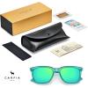 imageCARFIA Retro Acetate Polarized Sunglasses for Men UV400 Protection Driving Outdoor AntiGlare Sun Glasses CA5354WSP Matte Green Frame  Green Mirrored Lenses