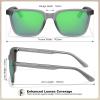 imageCARFIA Retro Acetate Polarized Sunglasses for Men UV400 Protection Driving Outdoor AntiGlare Sun Glasses CA5354WSW Matte Transparent Gray Frame Green Lenses