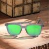 imageCARFIA Retro Acetate Polarized Sunglasses for Men UV400 Protection Driving Outdoor AntiGlare Sun Glasses CA5354WSW Matte Transparent Gray Frame Green Lenses
