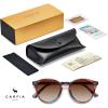 imageCARFIA Retro Acetate Polarized Sunglasses for Women UV400 Protection Small Round Frame Vintage Circle Shades CA5201A1 Red  Blue Floral Frame Brown Lens
