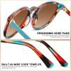imageCARFIA Retro Acetate Polarized Sunglasses for Women UV400 Protection Small Round Frame Vintage Circle Shades CA5201A1 Red  Blue Floral Frame Brown Lens