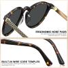 imageCARFIA Retro Acetate Polarized Sunglasses for Women UV400 Protection Small Round Frame Vintage Circle Shades CA5201B Tortoiseshell Frame Gray Lens