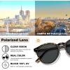 imageCARFIA Retro Acetate Polarized Sunglasses for Women UV400 Protection Small Round Frame Vintage Circle Shades CA5201B Tortoiseshell Frame Gray Lens