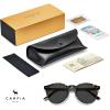 imageCARFIA Retro Acetate Polarized Sunglasses for Women UV400 Protection Small Round Frame Vintage Circle Shades CA5201B Tortoiseshell Frame Gray Lens
