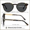 imageCARFIA Retro Acetate Polarized Sunglasses for Women UV400 Protection Small Round Frame Vintage Circle Shades CA5201B Tortoiseshell Frame Gray Lens