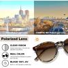 imageCARFIA Retro Acetate Polarized Sunglasses for Women UV400 Protection Small Round Frame Vintage Circle Shades CA5201C Brownwhite Tortoise Frame Gradient Brown Lens