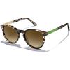 imageCARFIA Retro Acetate Polarized Sunglasses for Women UV400 Protection Small Round Frame Vintage Circle Shades CA5201C Brownwhite Tortoise Frame Gradient Brown Lens