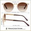 imageCARFIA Retro Acetate Polarized Sunglasses for Women UV400 Protection Small Round Frame Vintage Circle Shades CA5201D Matte Frosted Clear Frame Brown Lens