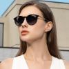 imageCARFIA Retro Acetate Polarized Sunglasses for Women UV400 Protection Small Round Frame Vintage Circle Shades CA5201E Black Frame Grey Lens