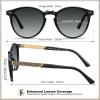 imageCARFIA Retro Acetate Polarized Sunglasses for Women UV400 Protection Small Round Frame Vintage Circle Shades CA5201E Black Frame Grey Lens