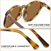 imageCARFIA Retro Acetate Polarized Sunglasses for Women UV400 Protection Small Round Frame Vintage Circle Shades CA5201F Tortoiseshell Frame Brown Lens