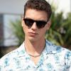 imageCARFIA Retro Polarized Mens Sunglasses for Womens UV400 Protection Acetate Square Fashion Broad Face Driving GlassesB2 Black Frame Grey Lens