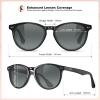 imageCARFIA Retro Womens Sunglasses Polarized Oval Acetate Durable 5Barrel Hinges UV400 Protection Shades1black Frame Gradation Grey Lens