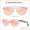 imageCARFIA Retro Womens Sunglasses Polarized Oval Acetate Durable 5Barrel Hinges UV400 Protection Shades2butterfly Frame Pink Mirror