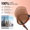 imageCARFIA Retro Womens Sunglasses Polarized Oval Acetate Durable 5Barrel Hinges UV400 Protection Shades3tortoise Frame Brown Gradation Lens