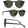 imageCARFIA Round Acetate Mens Sunglasses Polarized UV Protection Classic Retro Sun Glasses CA5289L8 Classic Black Frame Green Lens