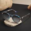 imageCARFIA Round Acetate Small Face Polarized Sunglasses for Women Fashion Retro Sun Glasses CA52661 Blue Tortoise Frame Grey Gradient Lenses